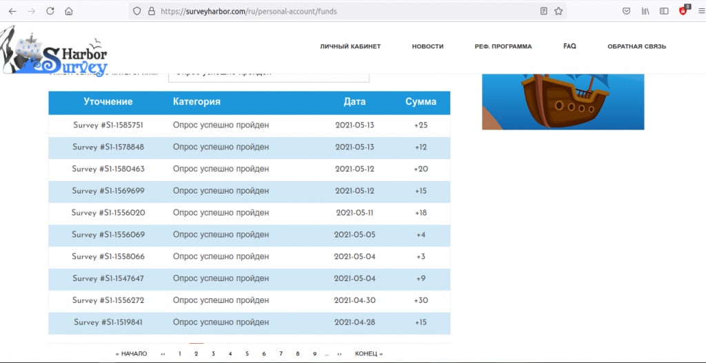 Survey Harbor - большая платформа интернет-заработка на опросах - Отличный опросник! Много опросов, достойная оплата.